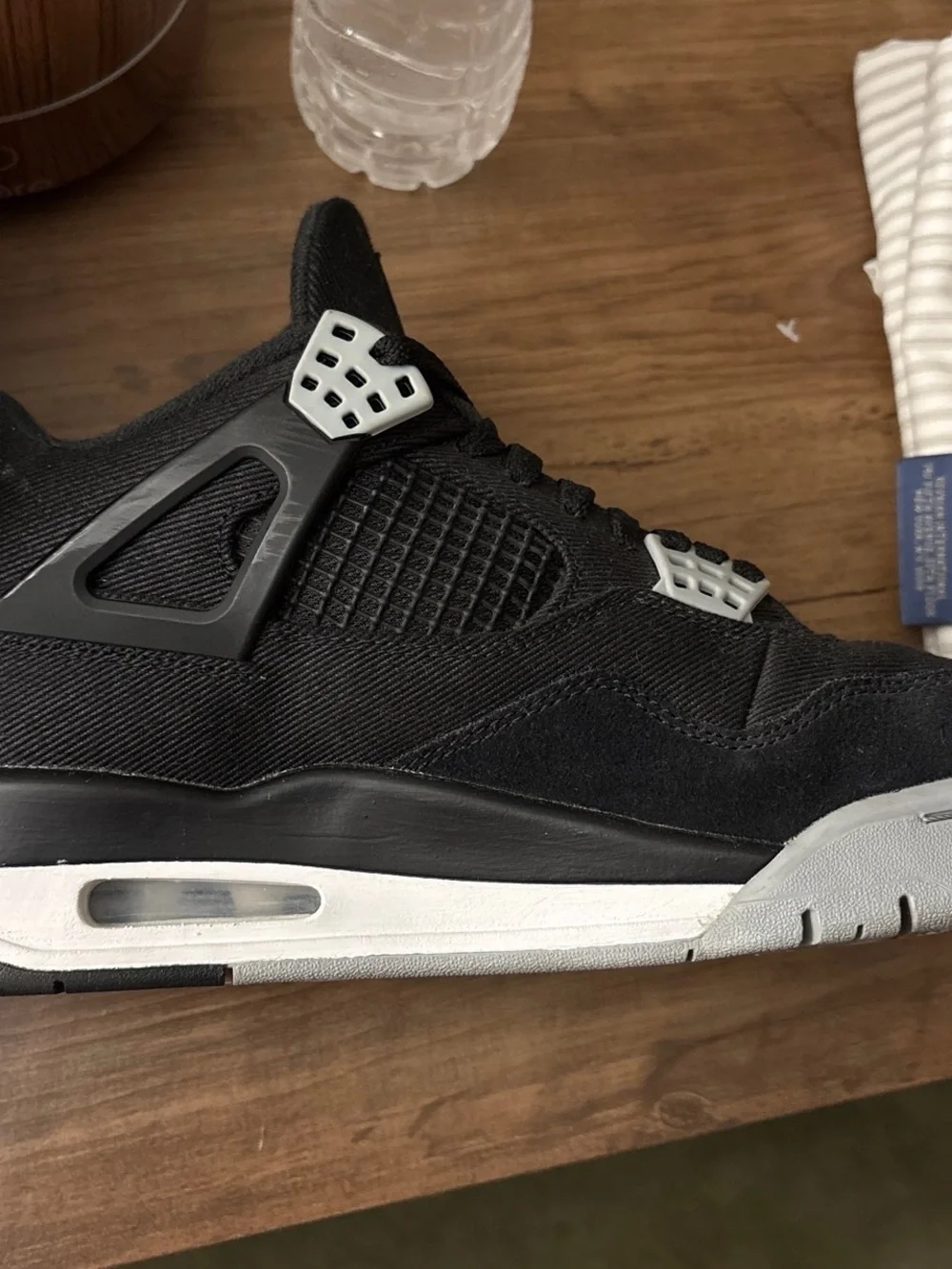 Air Jordan 4 Retro 'Black' Canvas Men’s Sneakers size 9